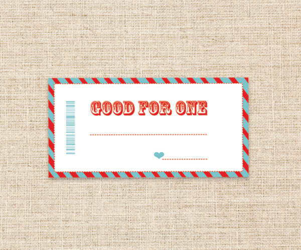 Printable Coupons in Teal/Red Example