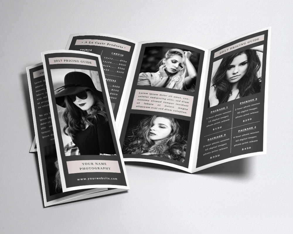 professional photography trifold brochure template for photoshop