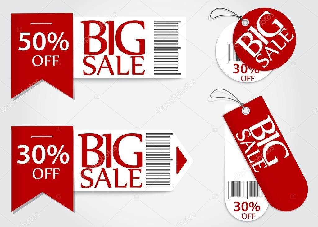 sale card red promotion percentage retail