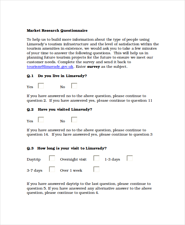 Research Questionnaire Examples 16 PDF Examples