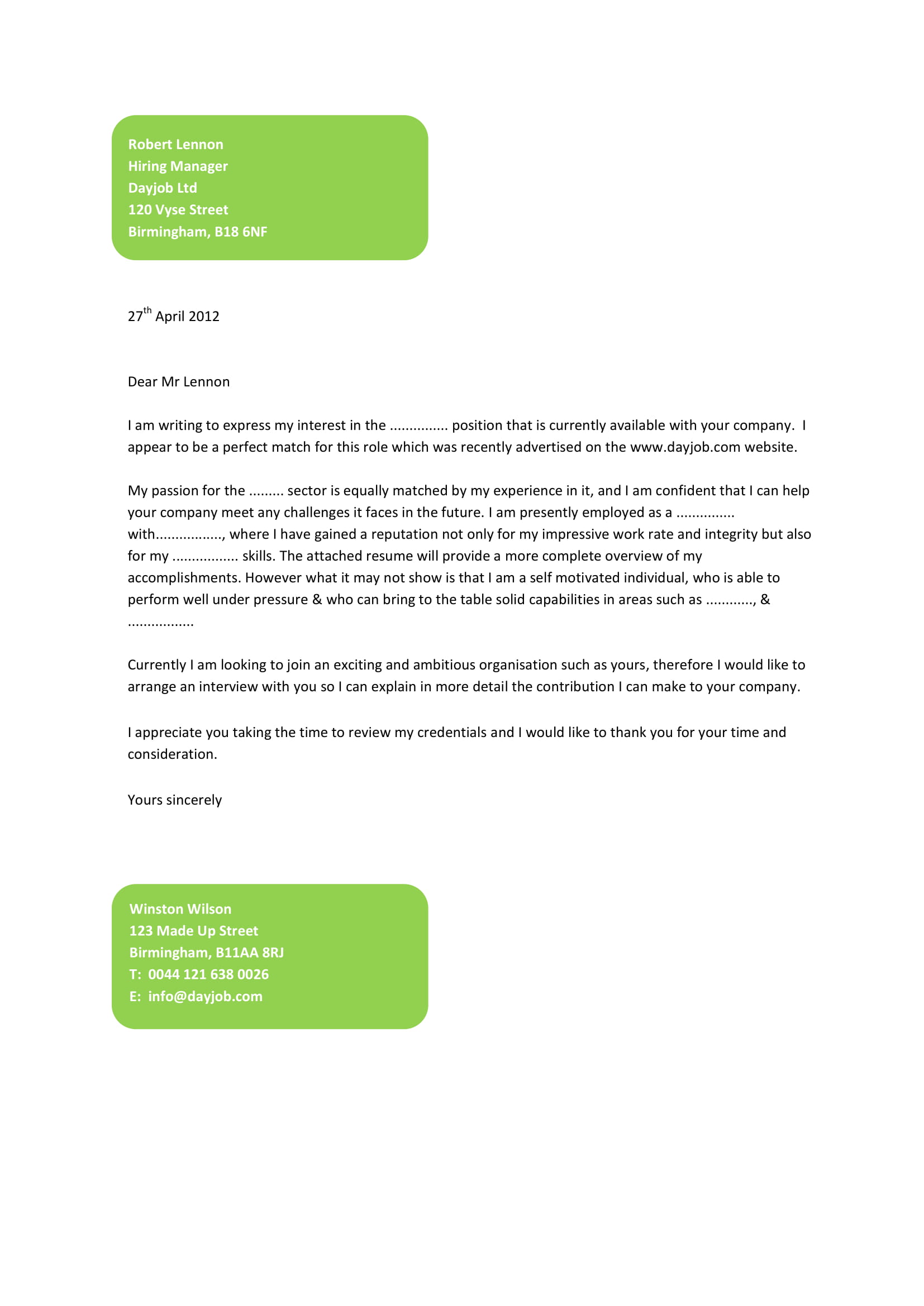 10+ Professional Cover Letter Examples - PDF | Examples