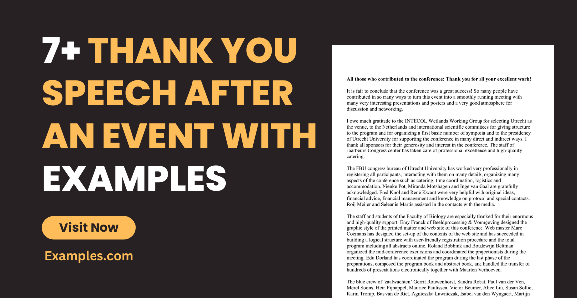 Thank You Speech After an Event with Examples