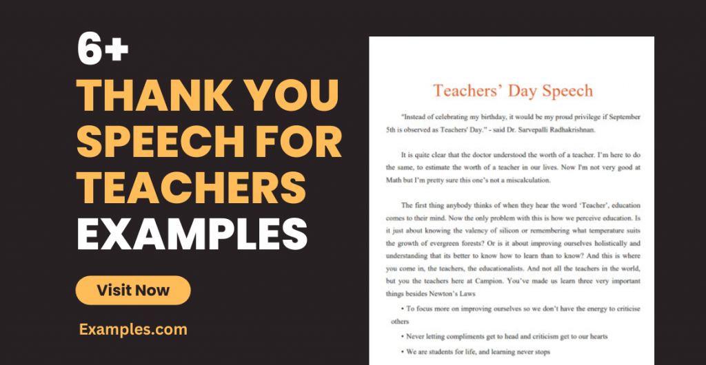Thank you Speech for Teachers Examples