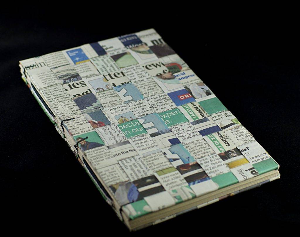 Weaved Newspaper Notebook Cover