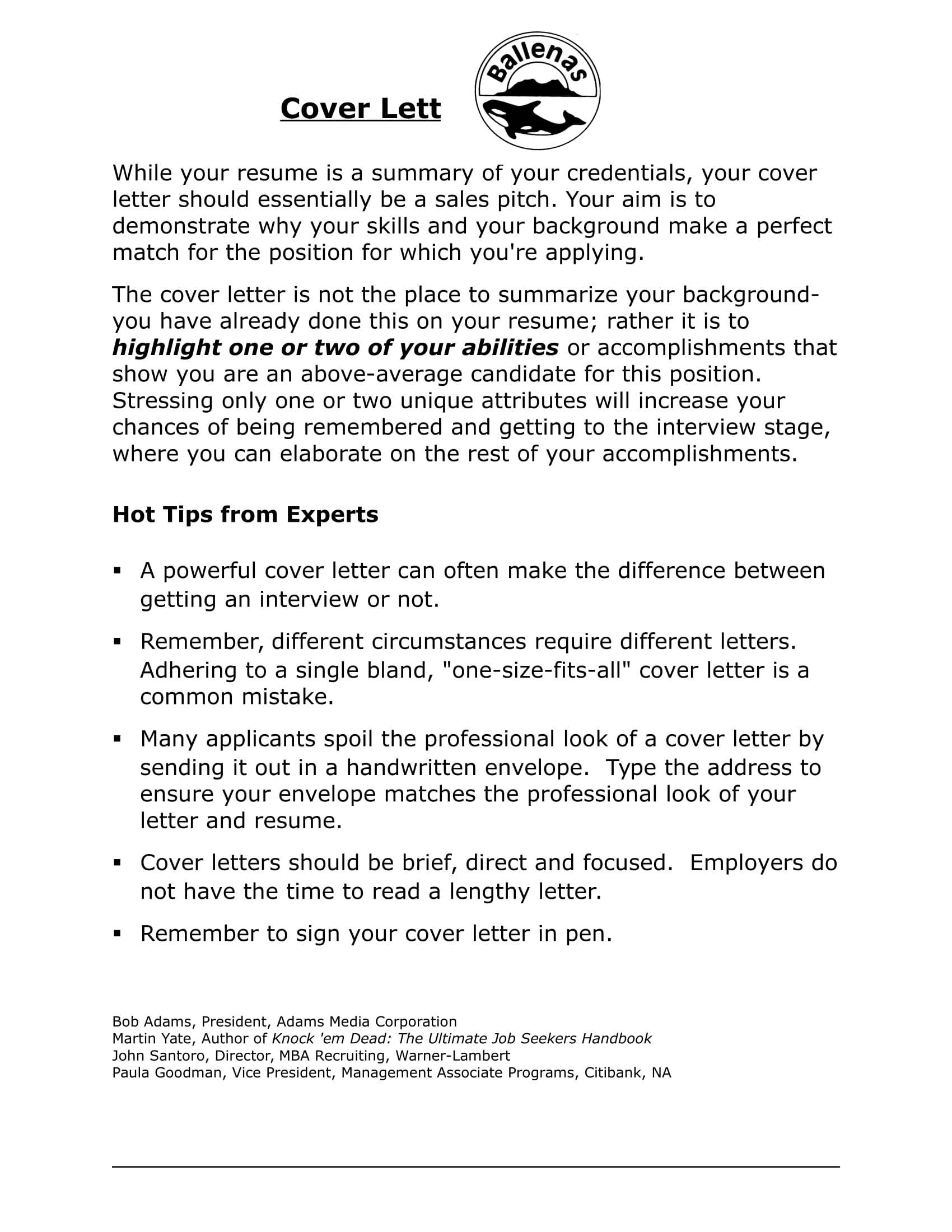 Cover Letter for Job Application Example