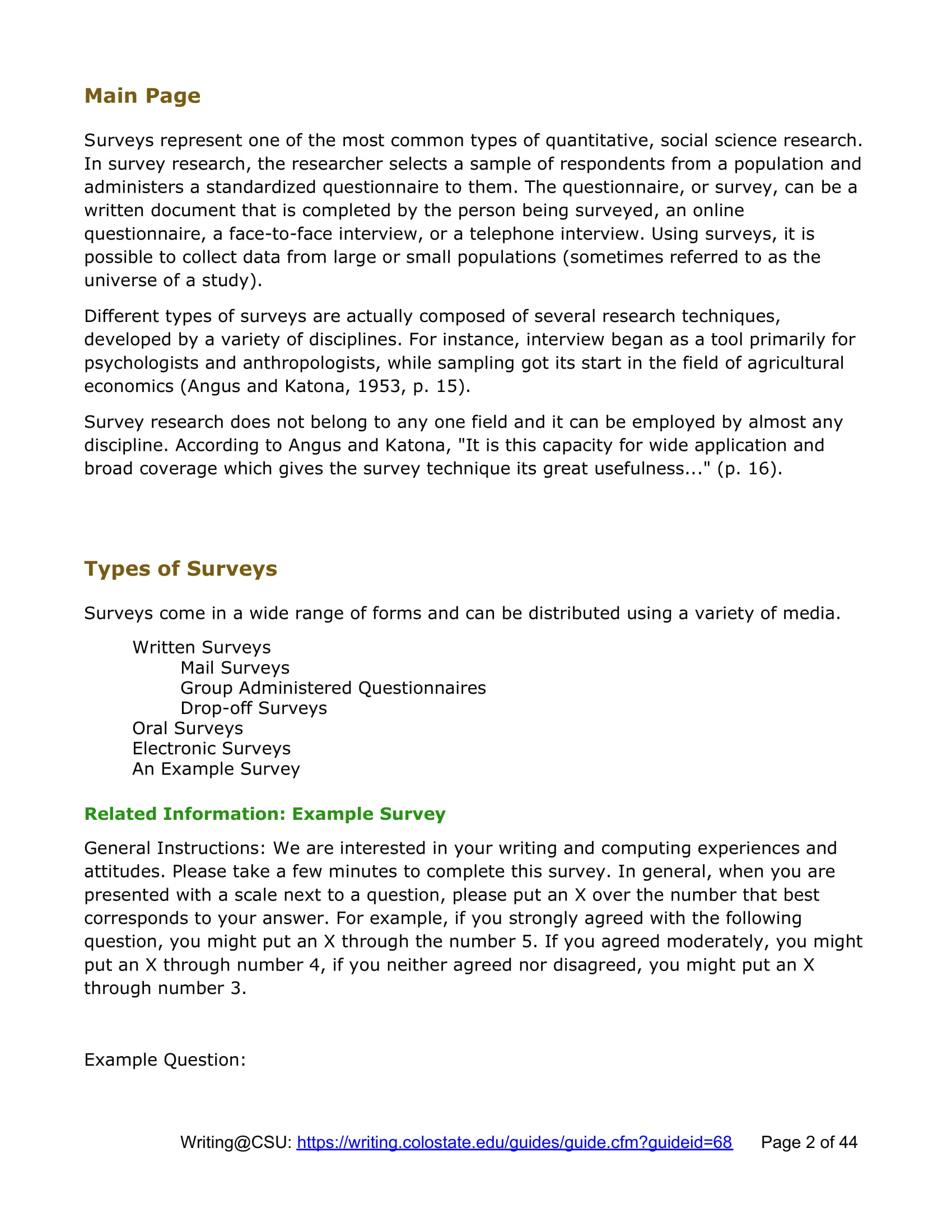 how to write survey methodology