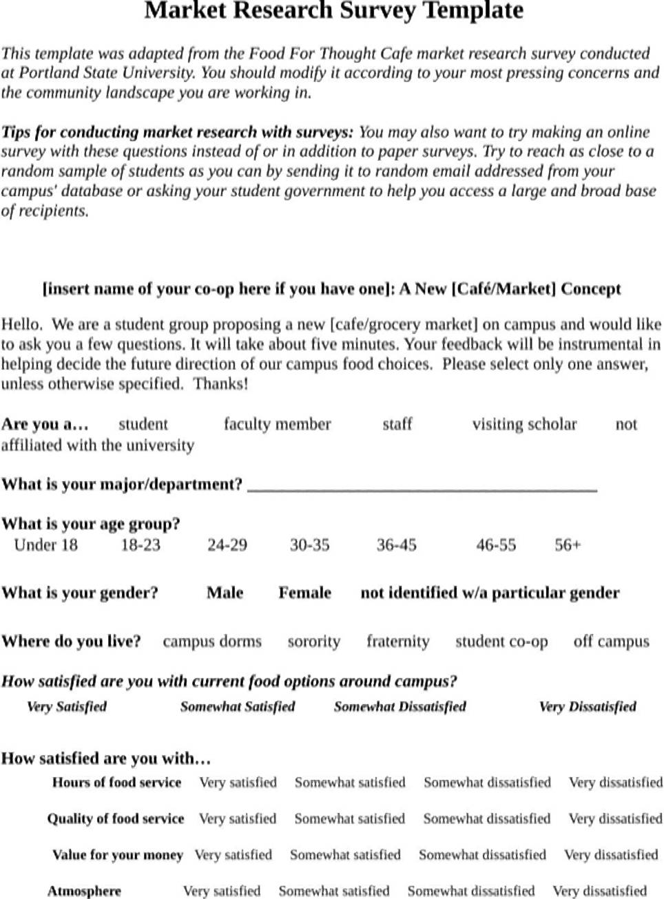 Survey 23 Examples Format Pdf Examples