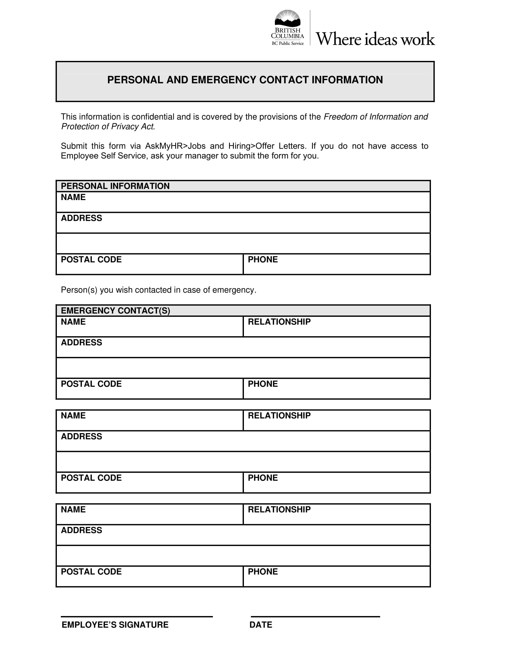 Emergency Information Form 10 Examples Format Pdf Examples