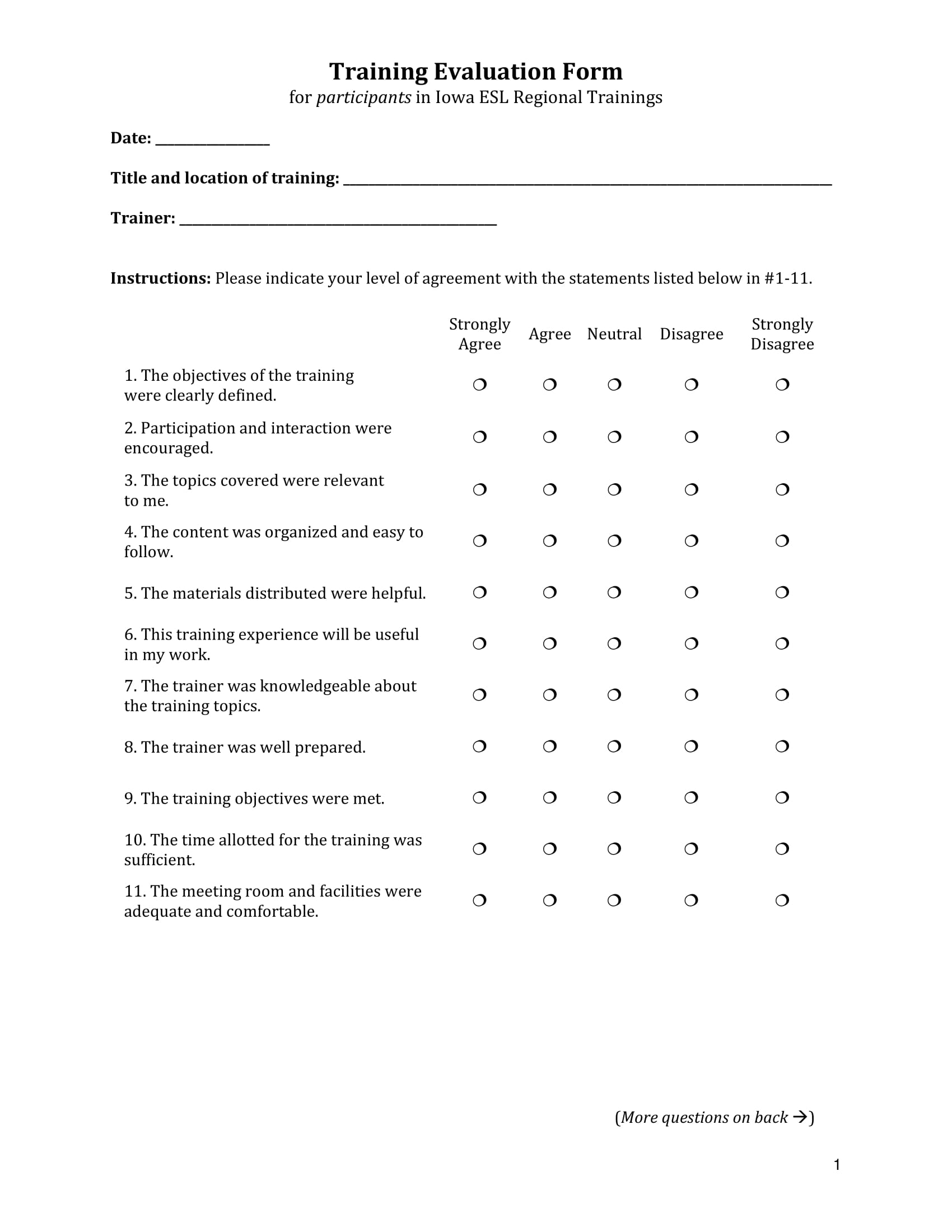 9 Training Evaluation Survey Examples PDF Word Examples