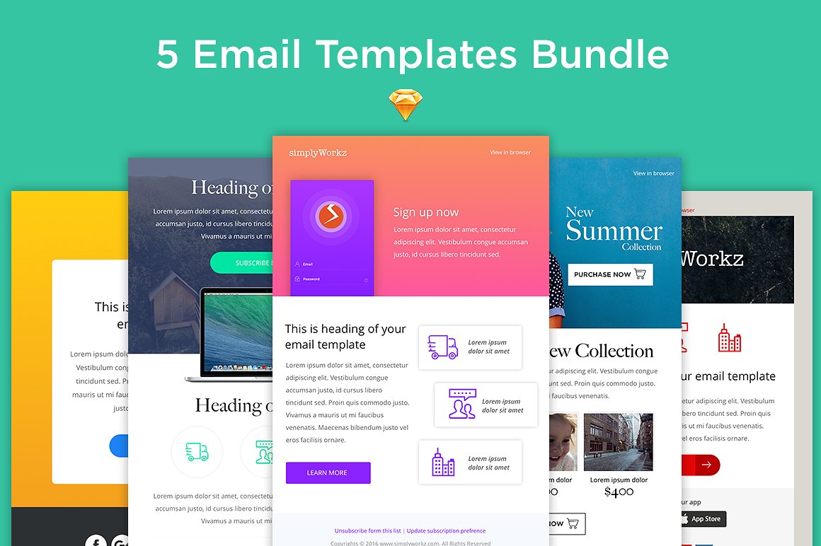 5 Pack Email Invitation Template Example