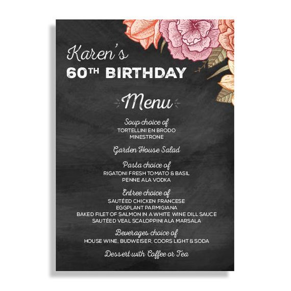 Menu Ideas For 60th Birthday Party