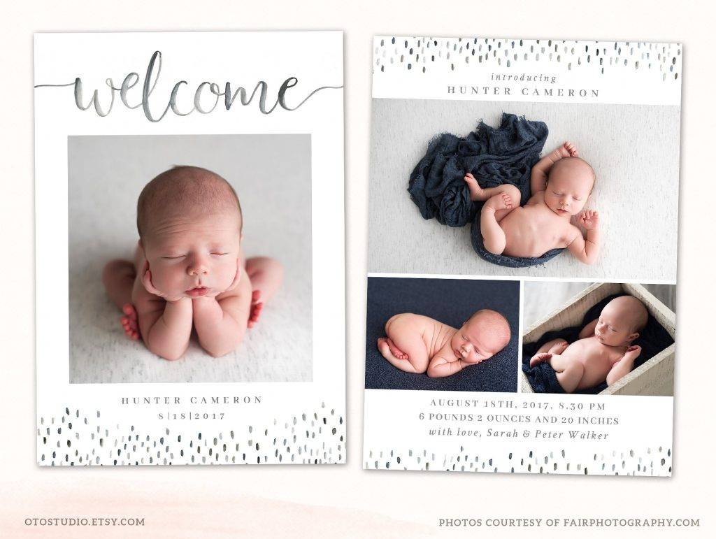 adorable birth announcement template example