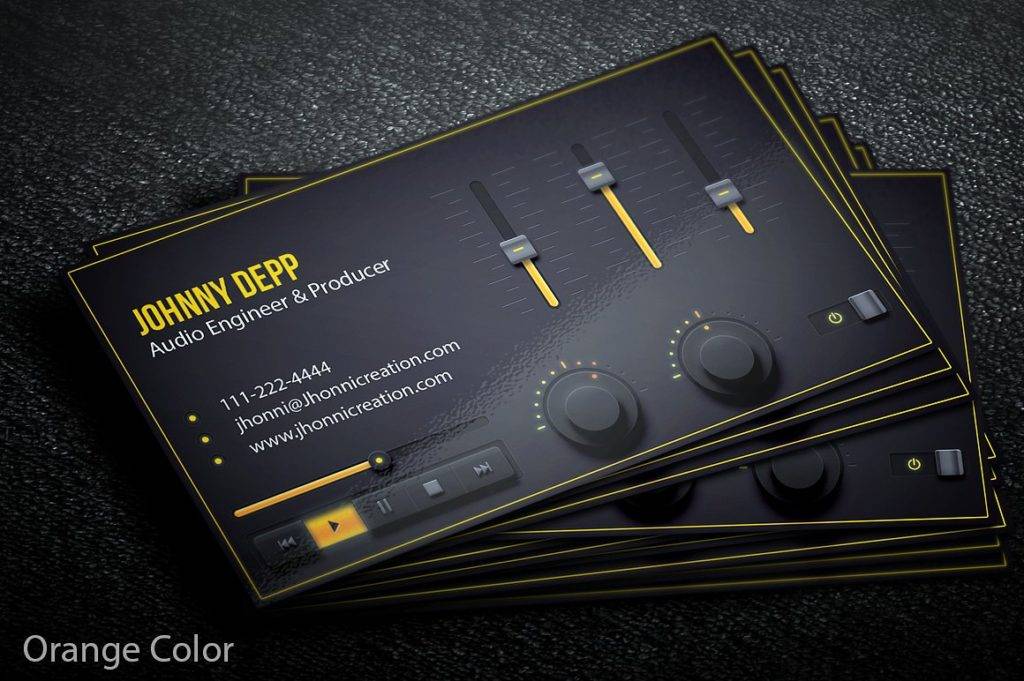 audio engineer and producer dj business card design