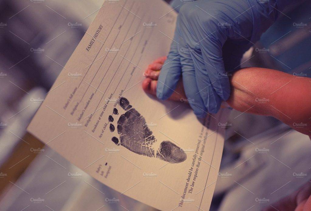 babys footprint birth announcement example