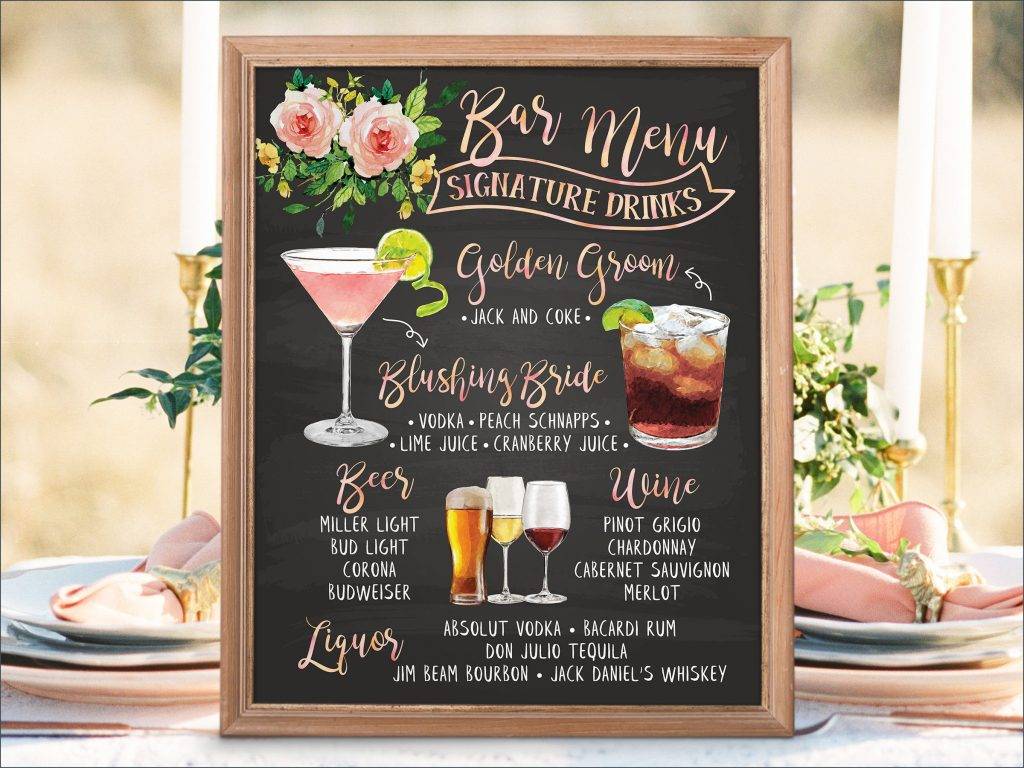 Bar Drink Menu Ideas