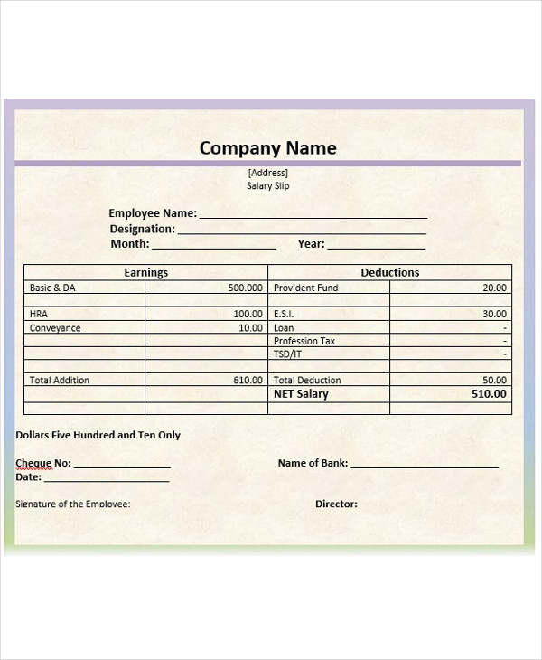 commentator compact Latin Salary Slip - 10+ Examples, Format, Pdf | Examples