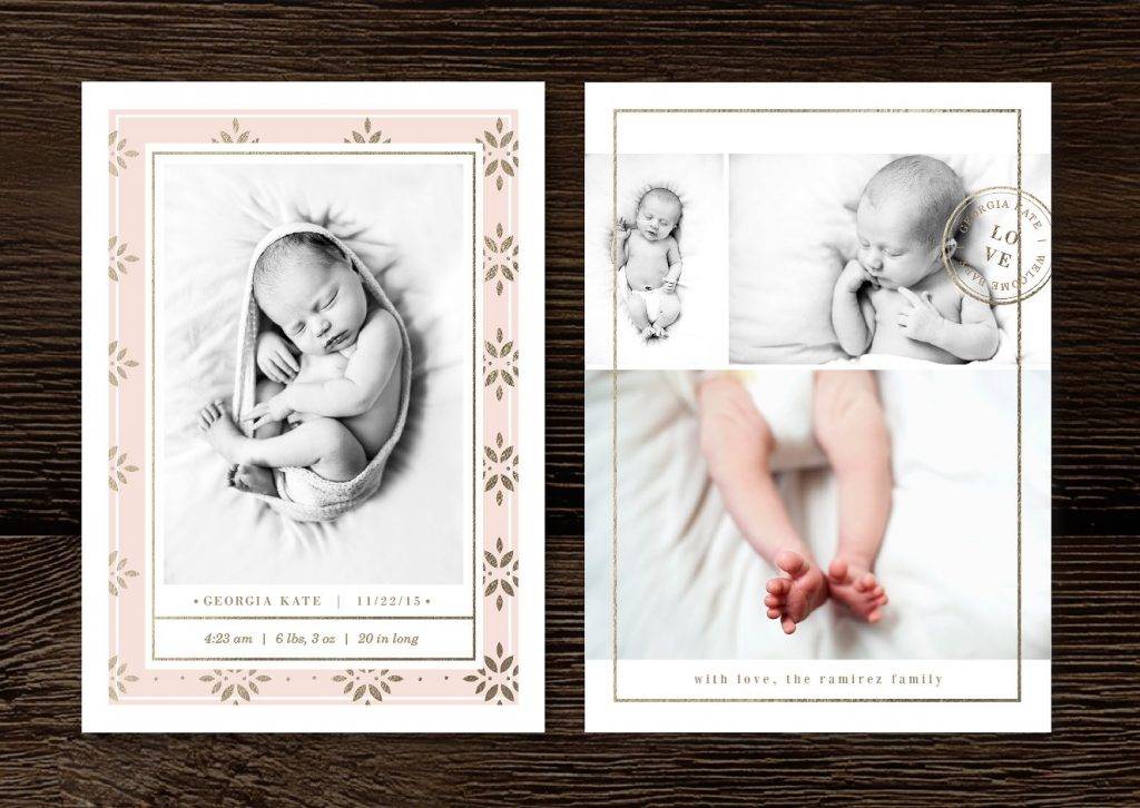 Black & White Baby Announcement Design Example