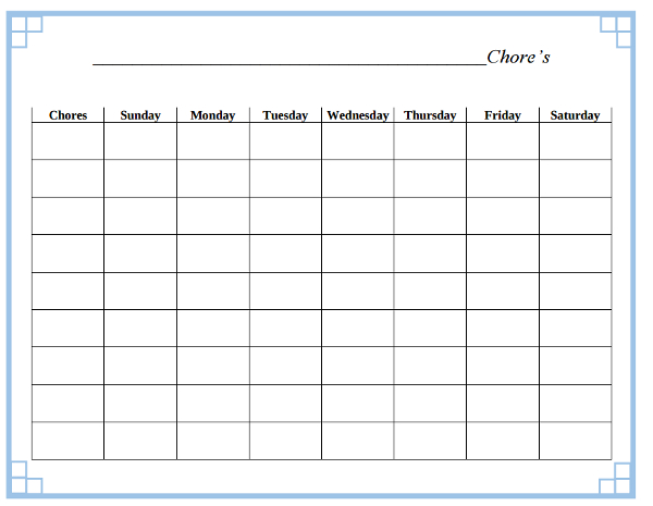 blank chore chart free example1