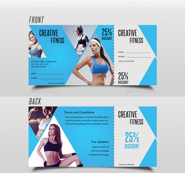 Blue Gym Fitness Voucher Example