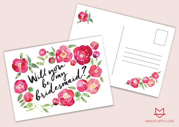 Bridesmaids Postcard Designs and Examples