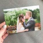 Calligraphy Wedding Thank-You Postcard Example