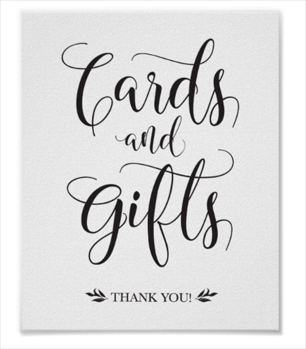 Cards and Gifts Modern Wedding Sign