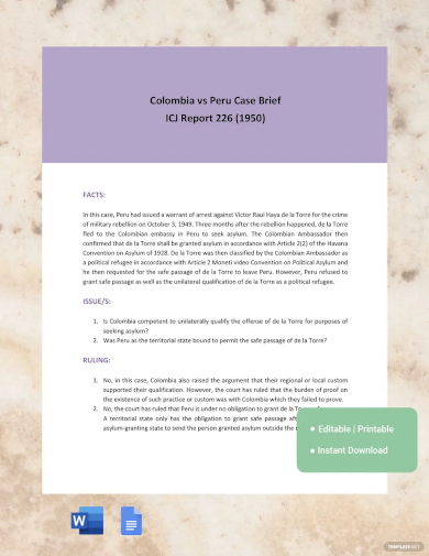 case brief outline template