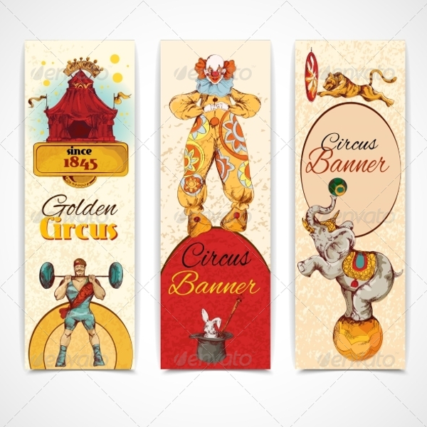 circus vintage banners set example
