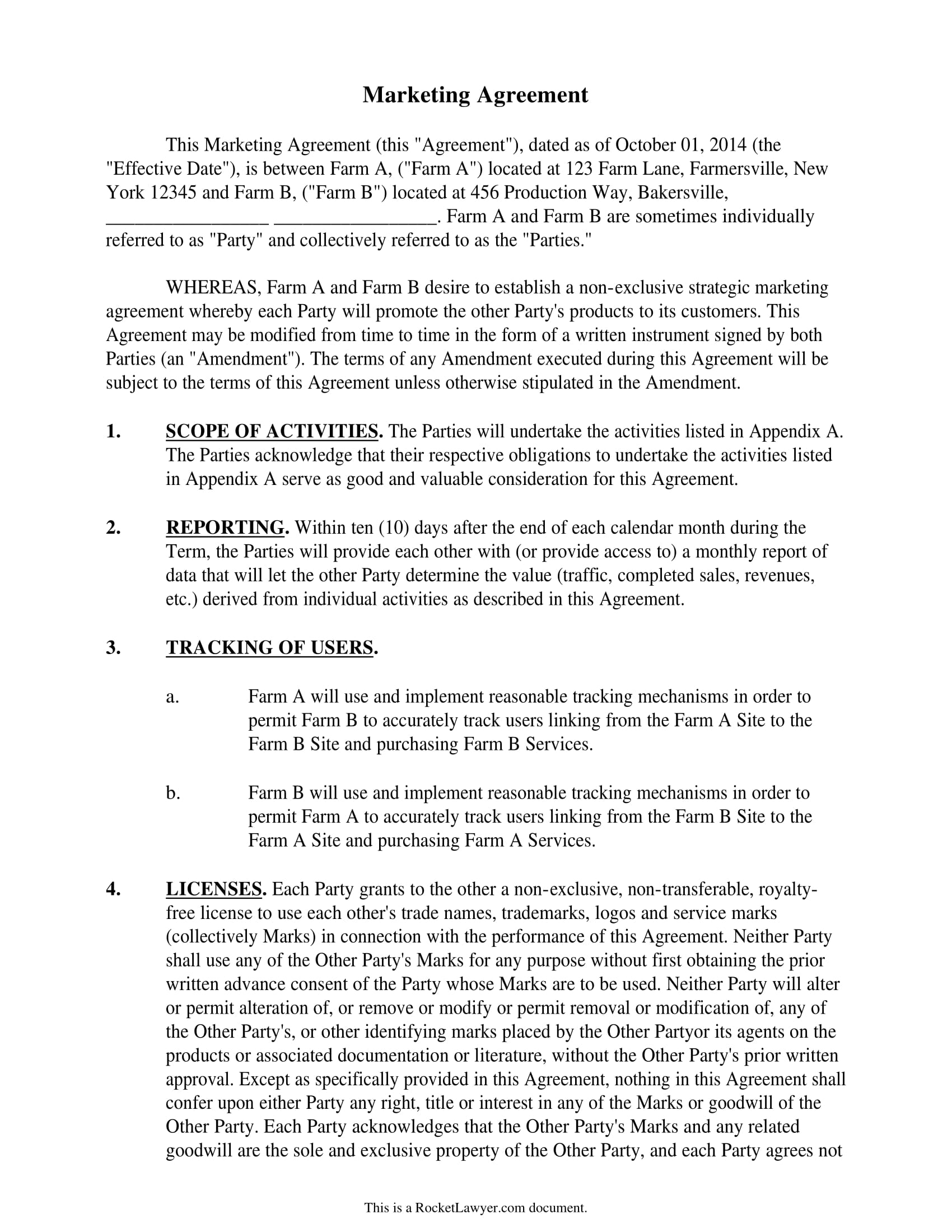 Marketing Agreement Examples 29+ Templates in PDF, Word, Pages Examples