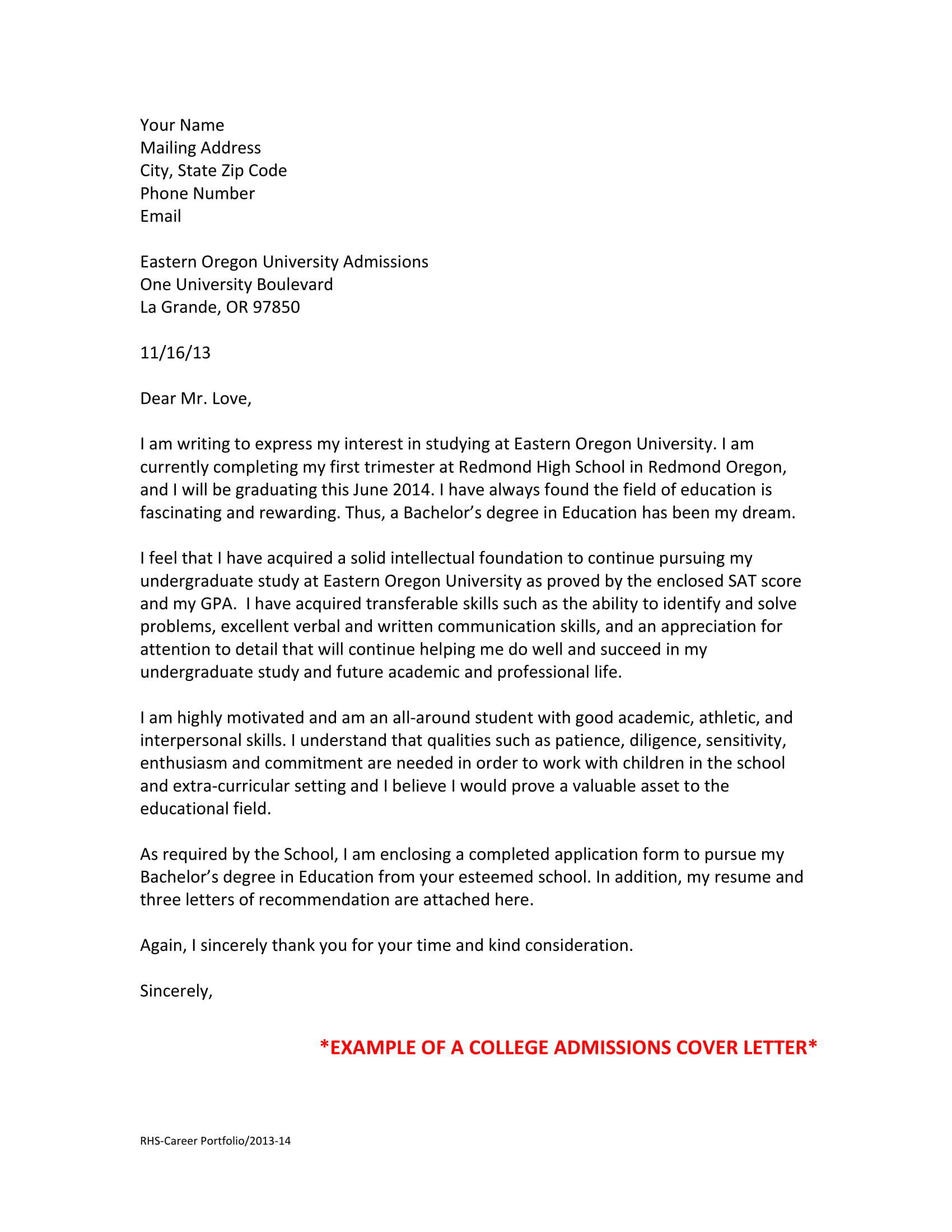 An Application Letter Format 17 Simple Application Letter Examples 