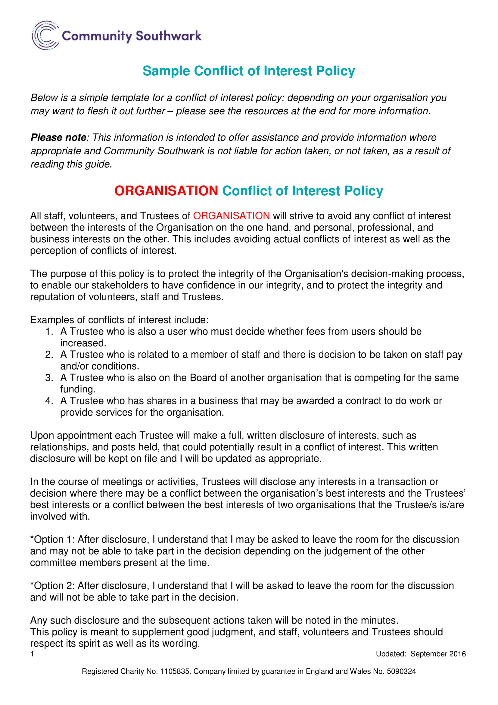 Conflict of Interest Policy Examples 15+ PDF Examples