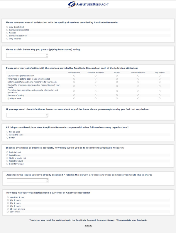Consumer Satisfaction Survey Questionnaire Example