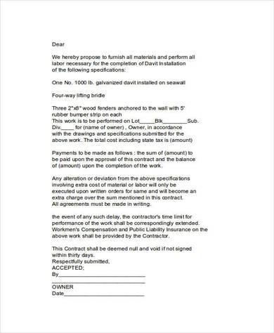 Contract Proposal Letter