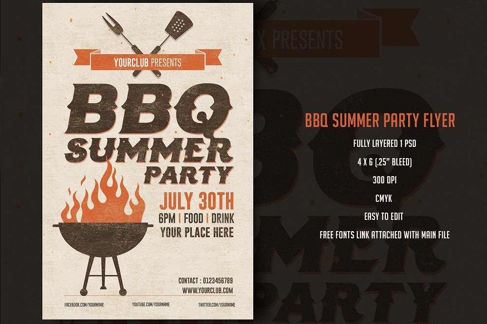 Cool BBQ Party Menu Example