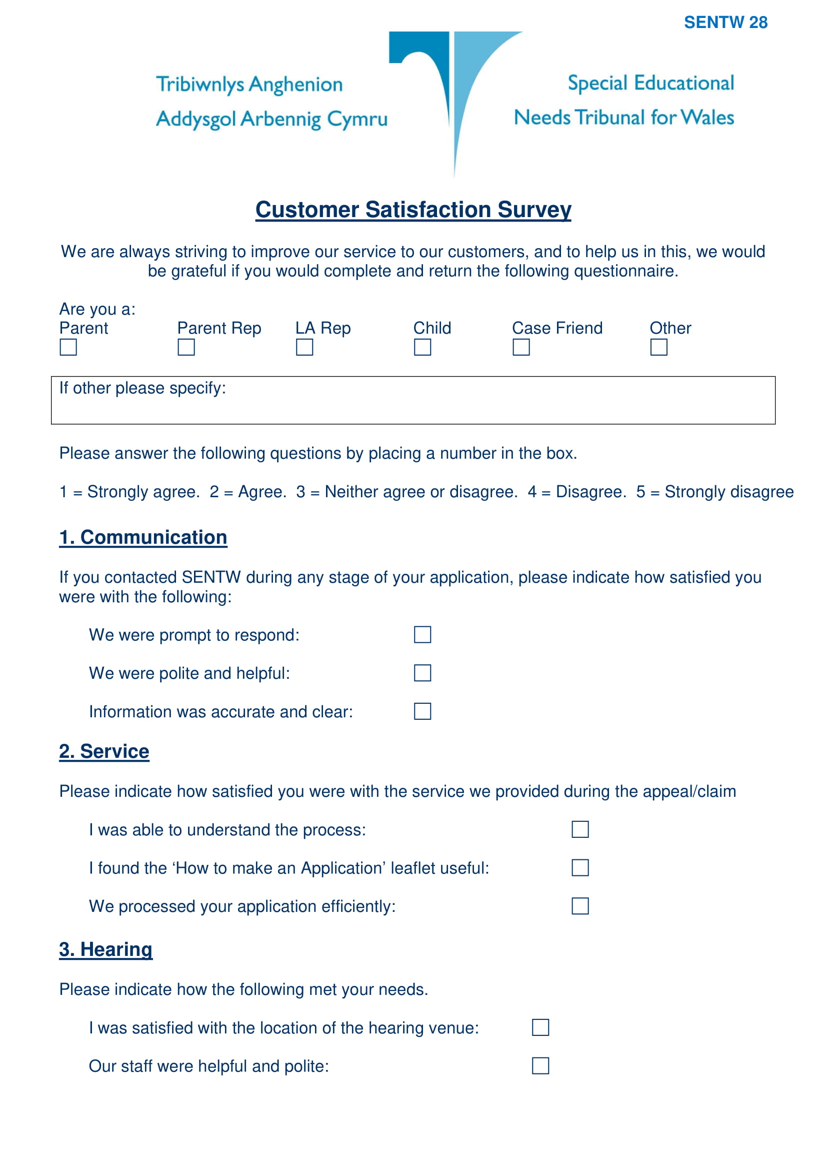 customer satisfaction survey example