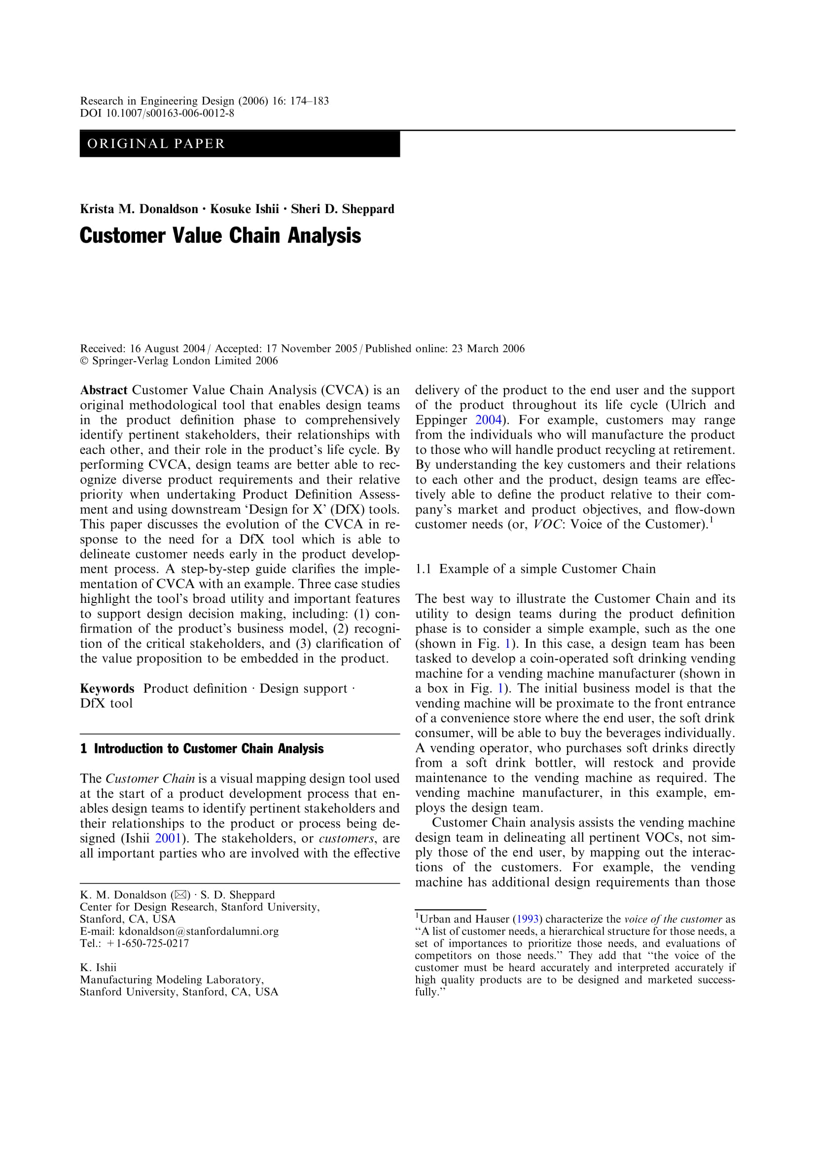 customer value chain analysis example
