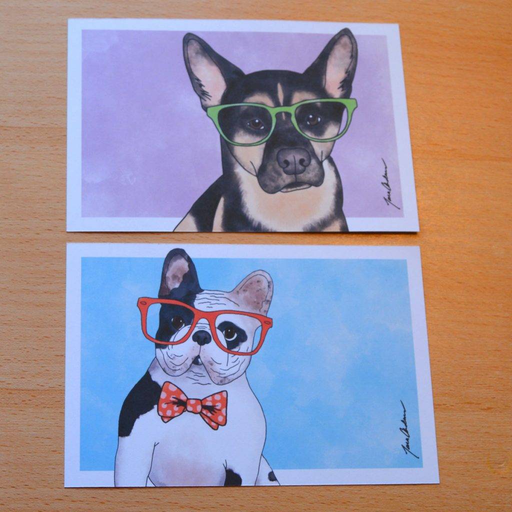 cute dog postcard design 