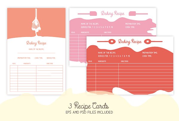 cute recipe card templates
