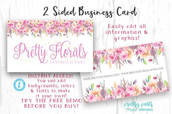 diy floral business card example