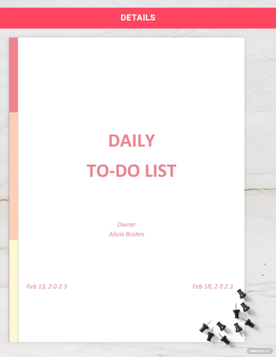 Daily To Do List Template