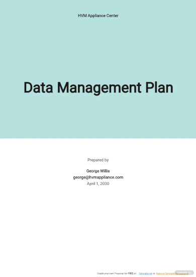 Data Management Plan Template