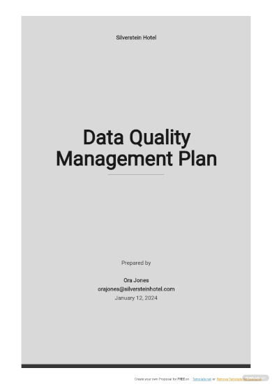 Data Quality Management Plan Template