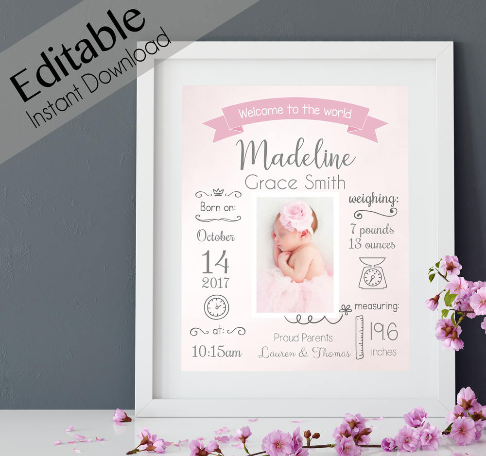 14 Birth Announcement Designs And Examples PSD AI Examples