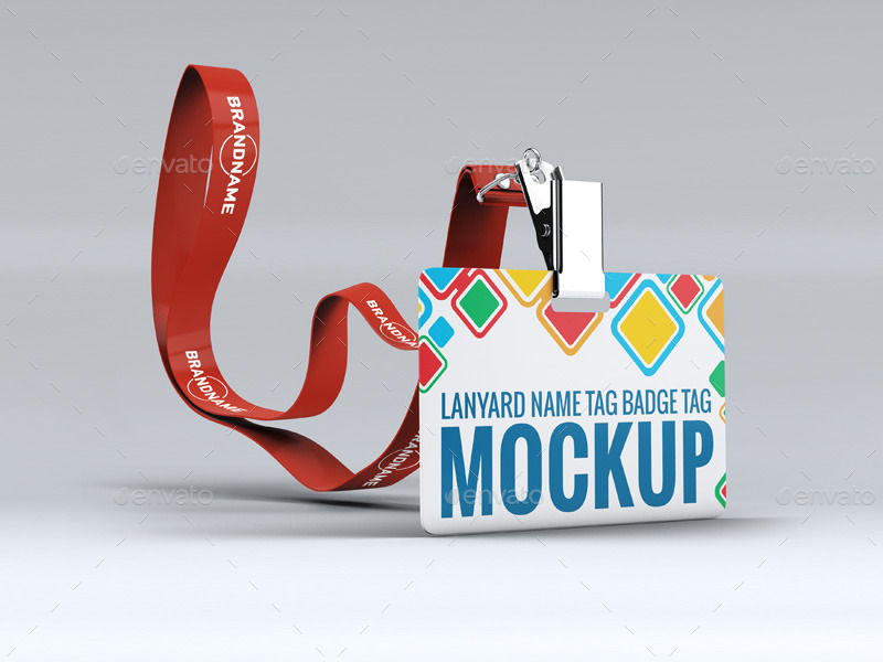 Editable Lanyard Tag Badge Mockup Example