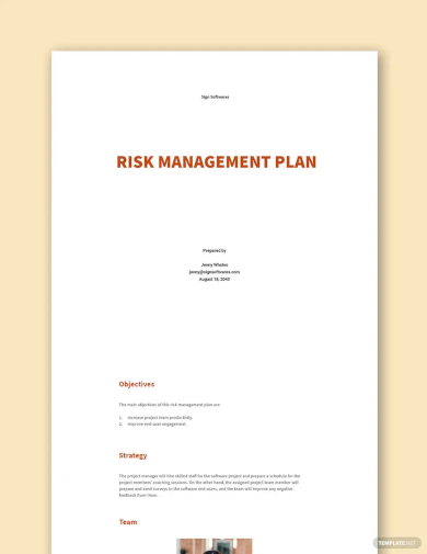 Editable Risk Management Plan Template