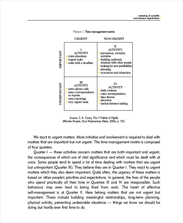 time management in a business plan