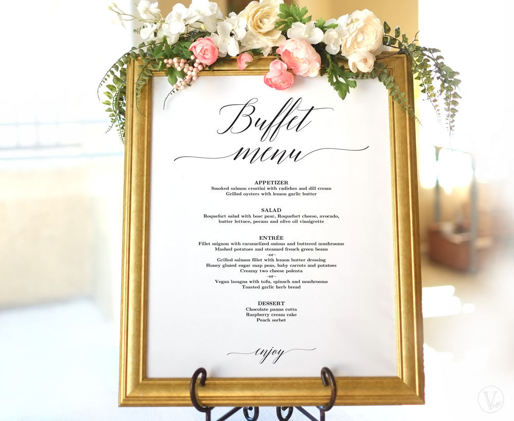 Elegant Buffet Menu Sign Example