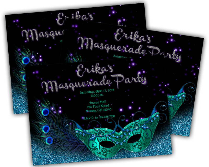Elegant Masquerade Party Invitation Example