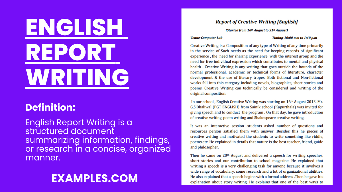 what is report writing in english language
