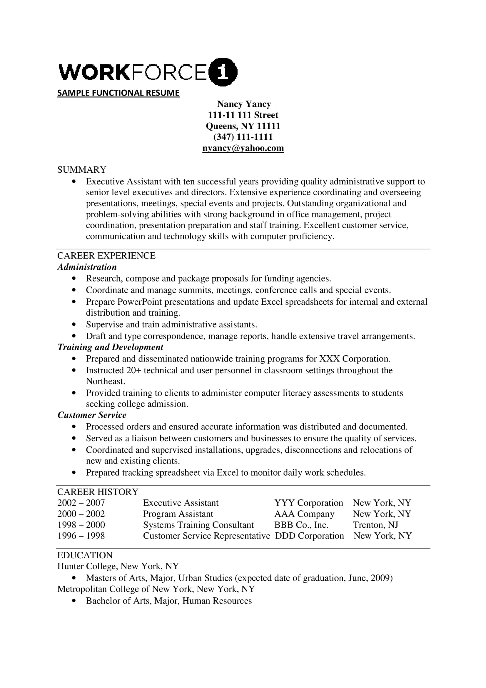 resume job summary examples